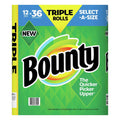 Bounty Select-A-Size Triple Rolls Paper Towels - White, 12 Count.