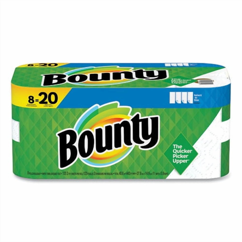 Bounty Select-a-Size Kitchen Roll Paper Towels - 2-Ply, 5.9 x 11, White, 113 Sheets/Double Plus Roll, 8 Rolls/Pack (05814) - 2 Pack