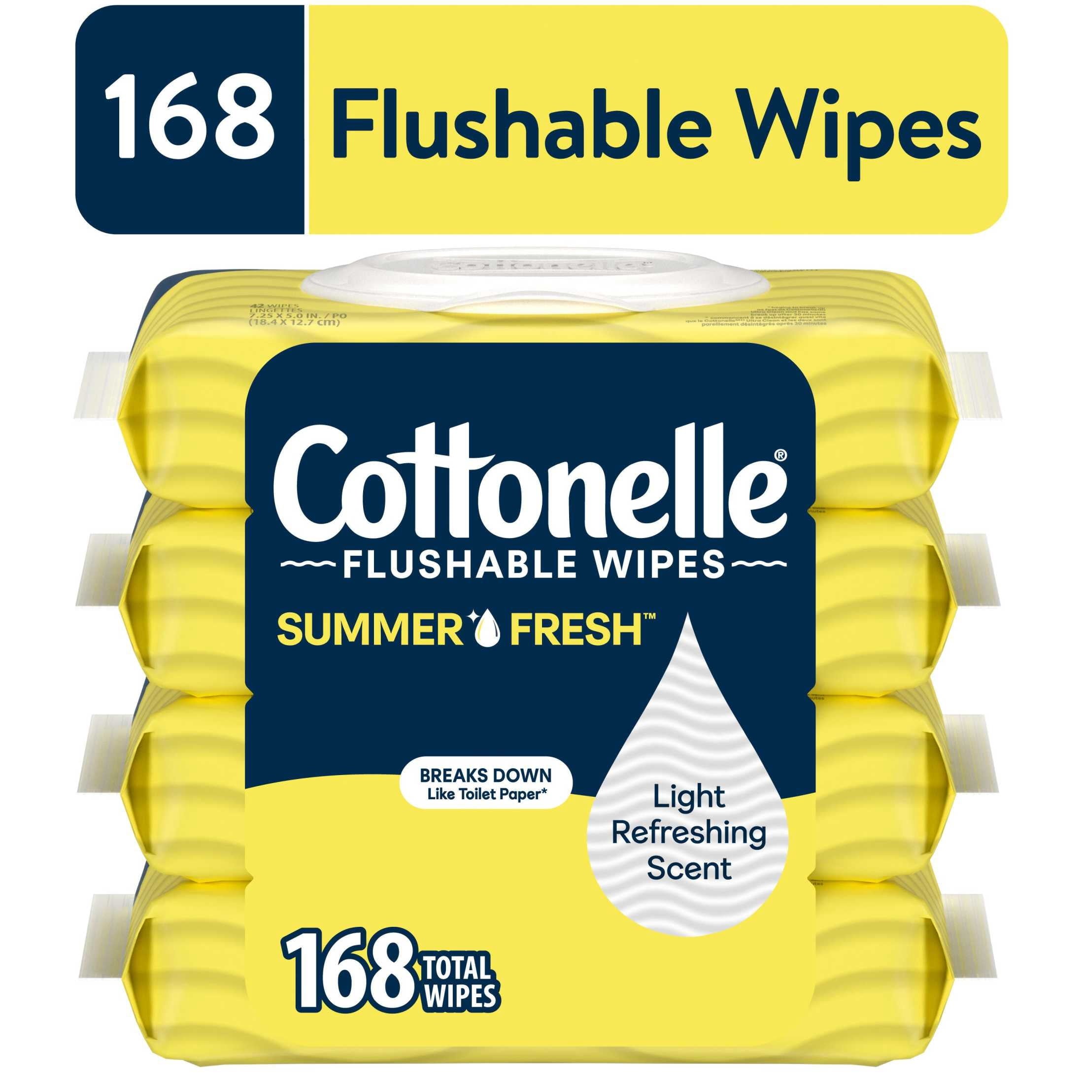 Cottonelle Summer Fresh Scented Flushable Wipes - 4 Flip-Top Packs
