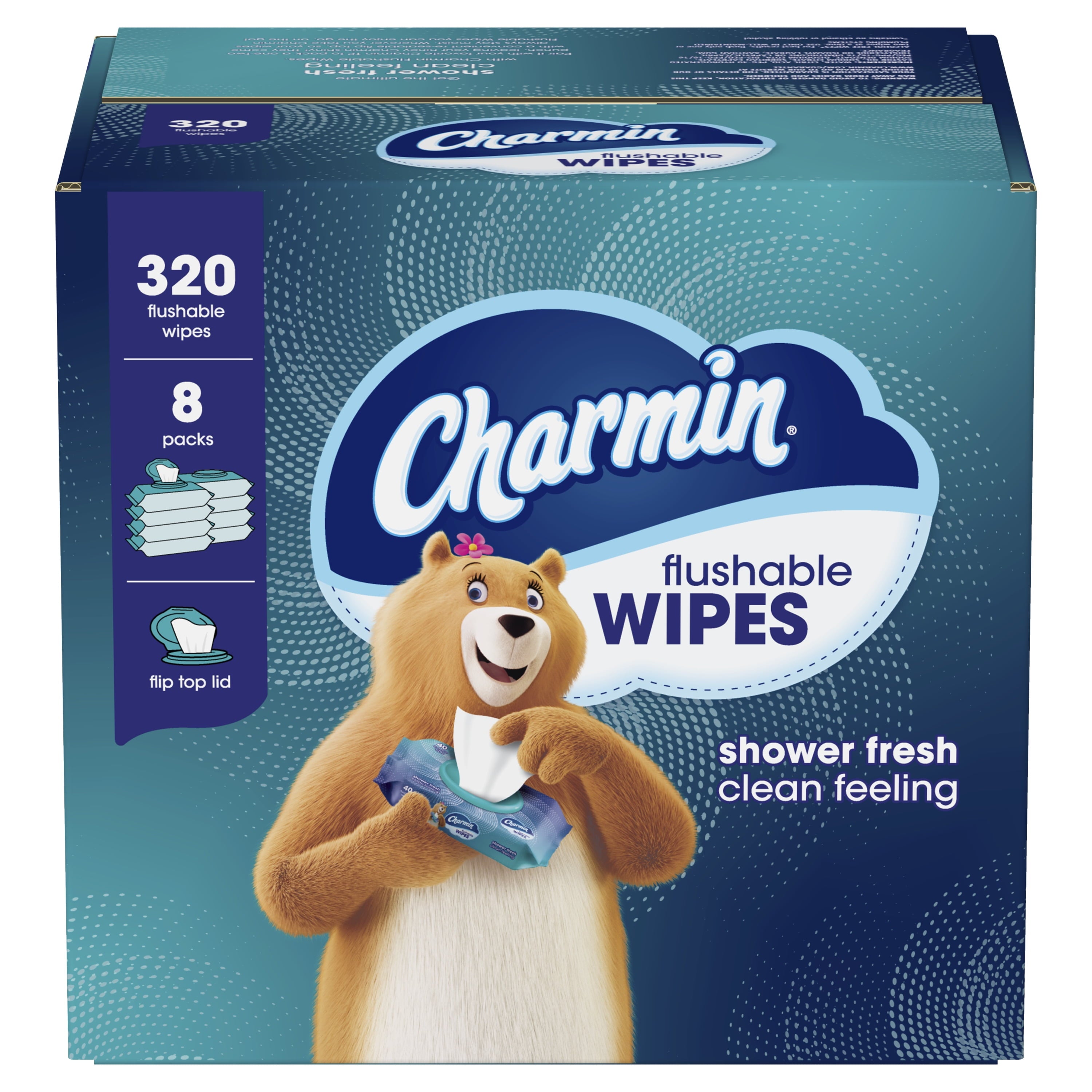Charmin Flushable Wipes - 8 Packs, 320 Wipes Total