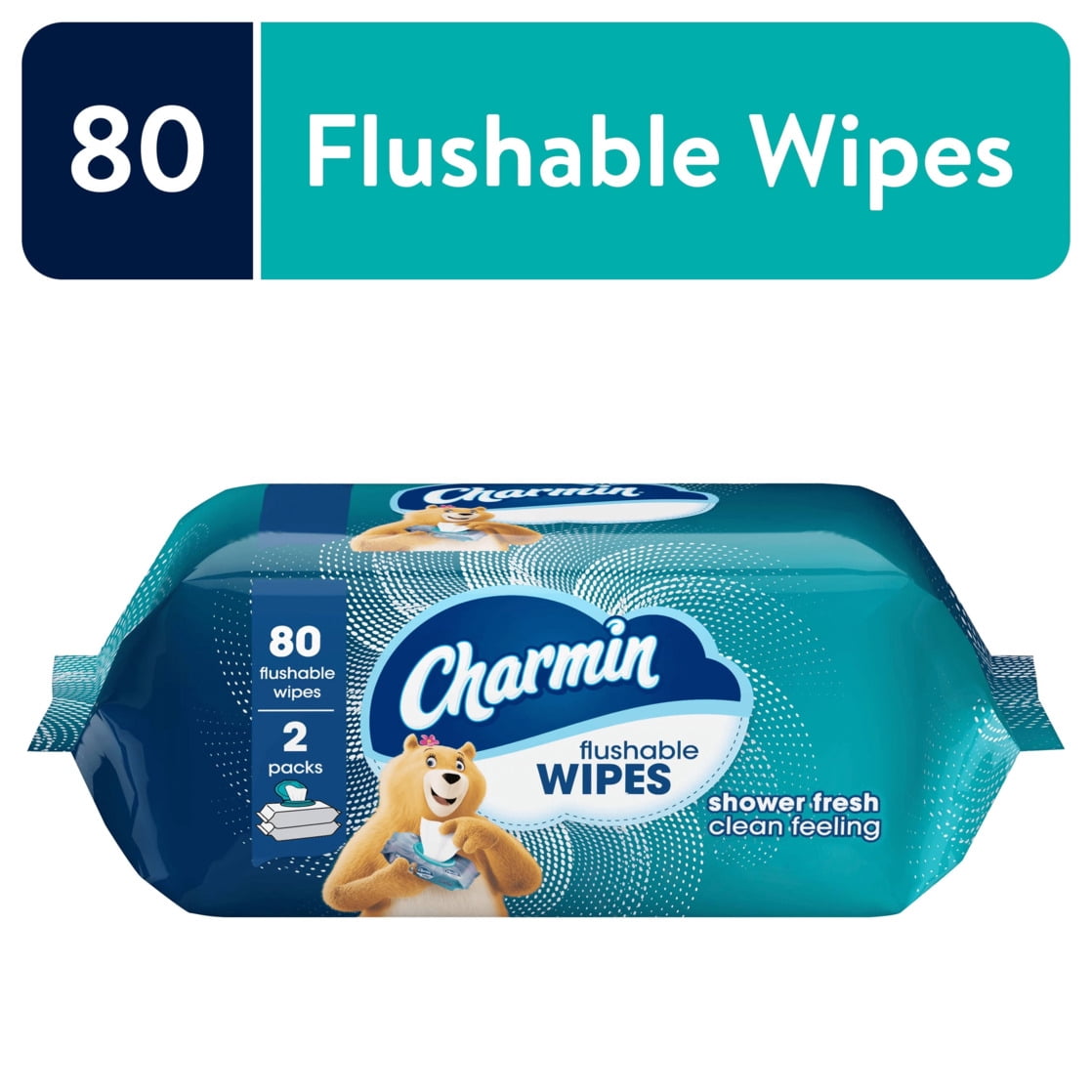 Charmin Flushable Wet Wipes - 2 Packs, 80 Wipes Total