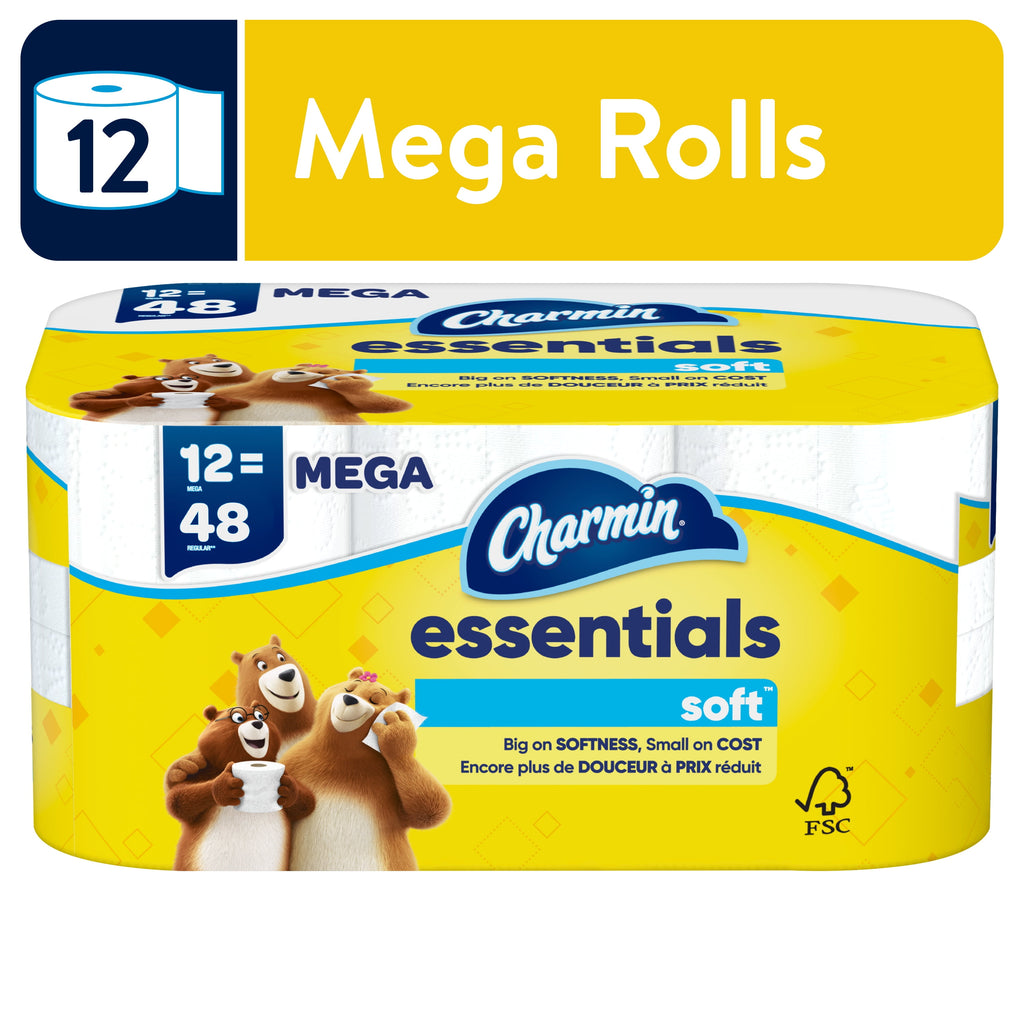 Charmin Essentials Soft Toilet Paper - 12 Mega Rolls