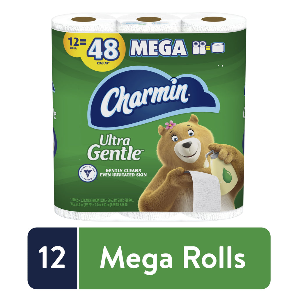Charmin Ultra Gentle Toilet Paper - 12 Mega Rolls, 286 Sheets per Roll