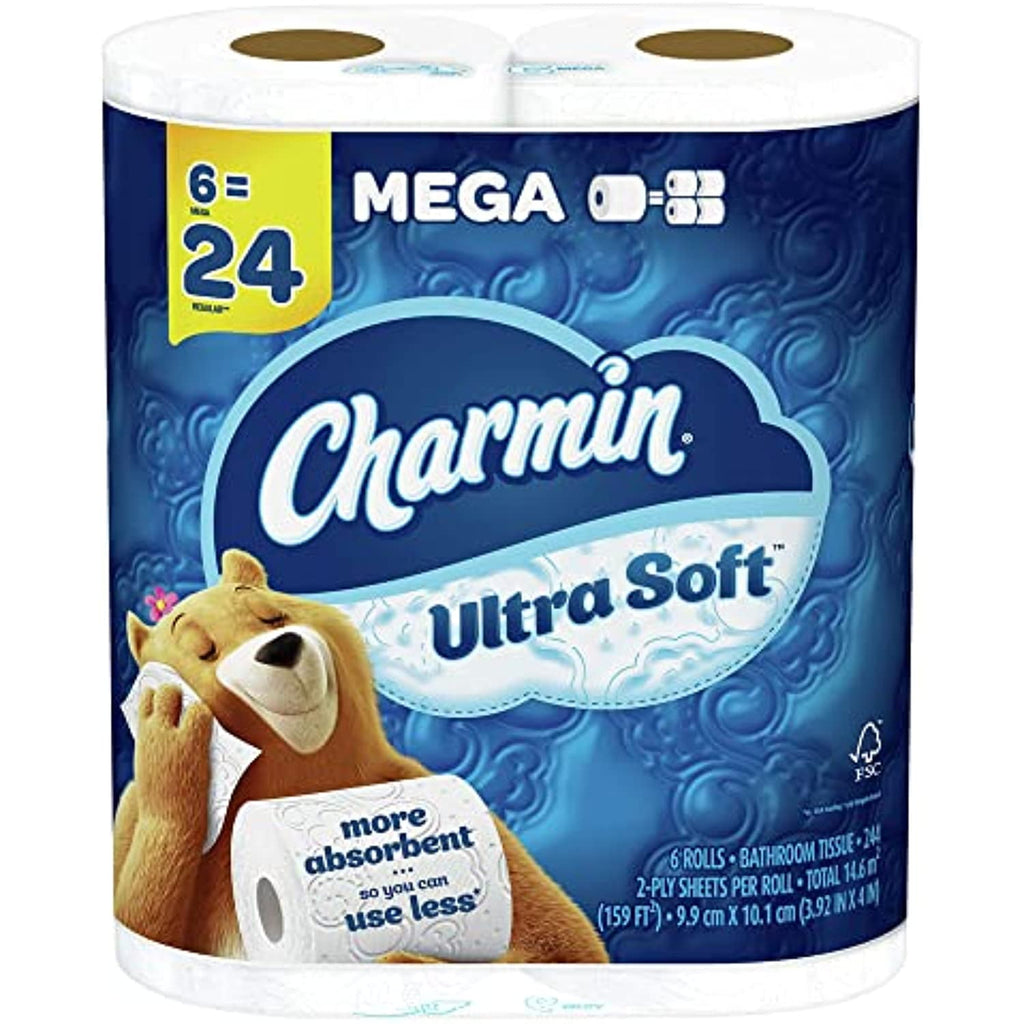 Charmin Ultra Soft Toilet Paper - 6 Mega Rolls (24 Regular Rolls)