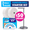 Charmin Ultra Soft Toilet Paper - Forever Roll Starter Kit, 2 Rolls + Holder