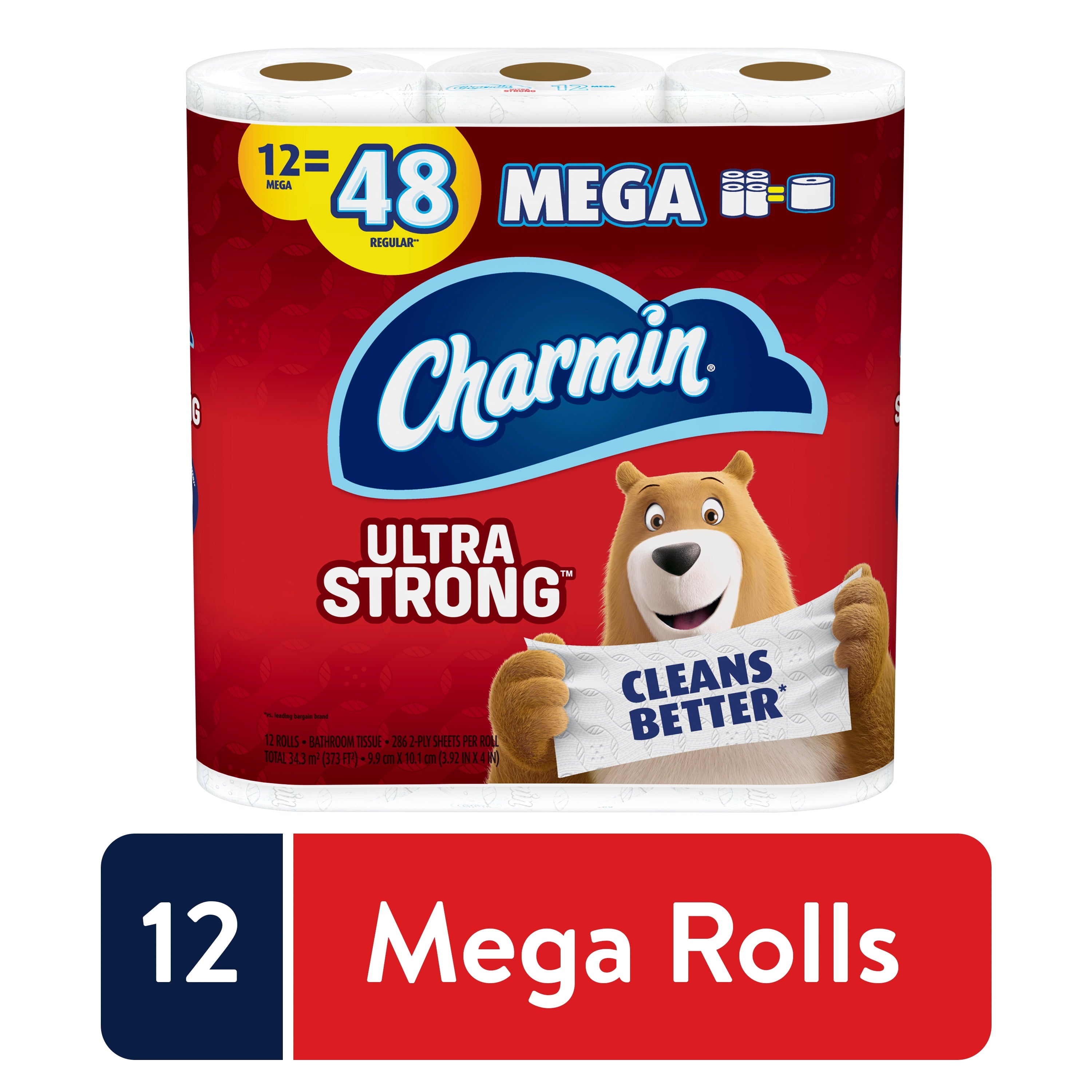 Charmin Ultra Strong Toilet Paper - 12 Mega Rolls, 264 Sheets per Roll