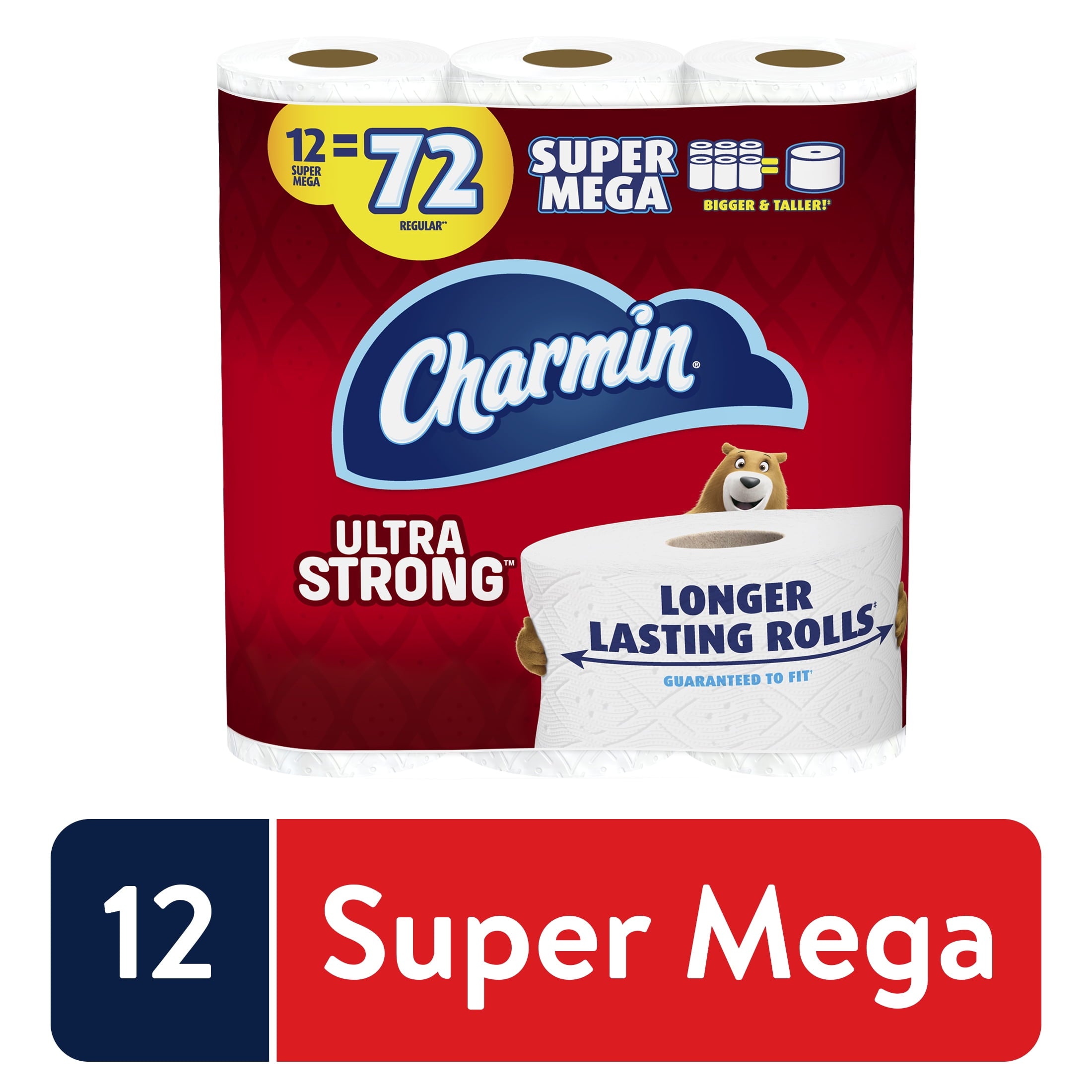 Charmin Ultra Strong Toilet Paper - 12 Super Mega Rolls