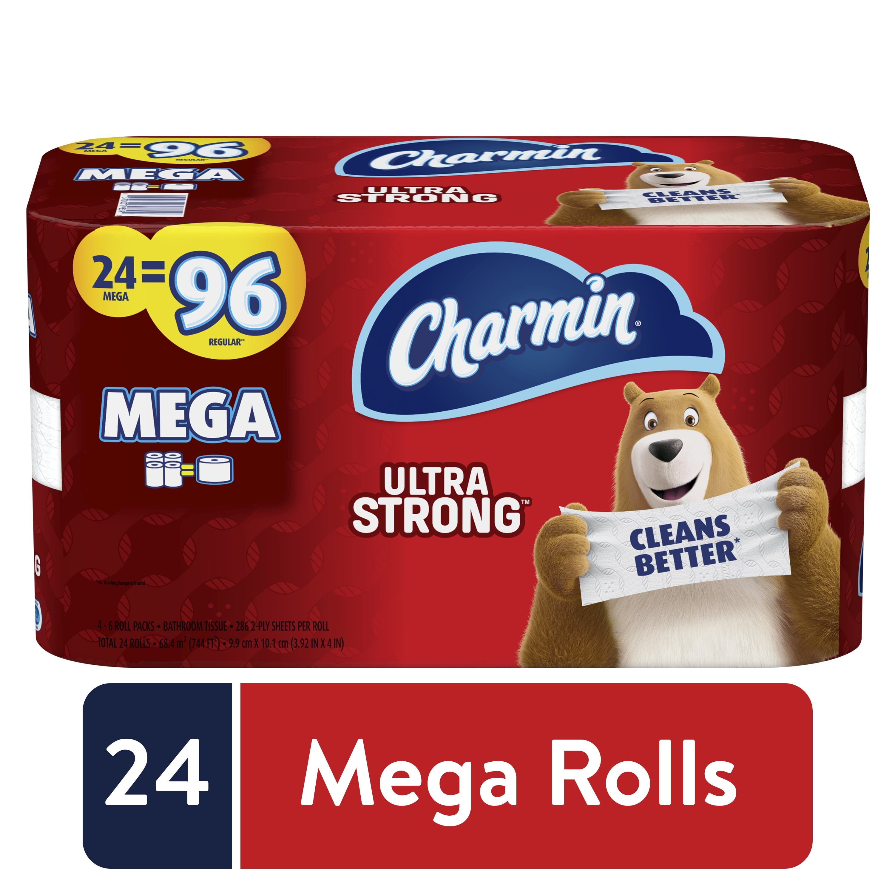 Charmin Ultra Strong Toilet Paper - 24 Mega Rolls, 286 Sheets per Roll