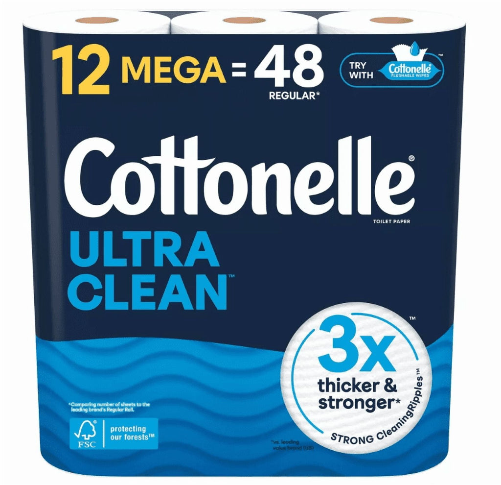 Cottonelle Ultra Clean Strong Toilet Paper Size Mega Count 12