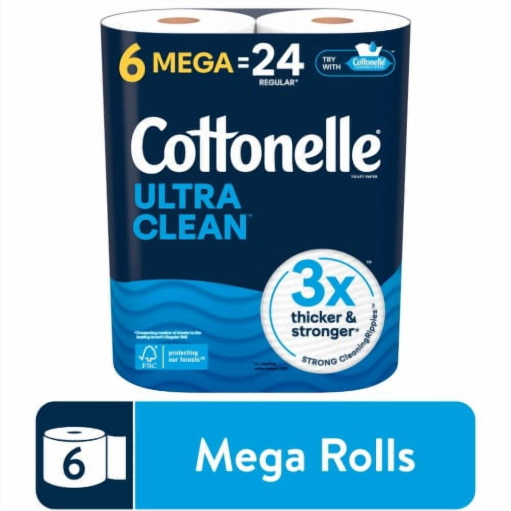 Cottonelle Ultra Clean Toilet Paper Mega Roll 6 rolls - Pack of 2