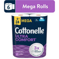 Cottonelle Ultra Comfort Toilet Paper - Soft Toilet Tissue, 6 Mega Rolls