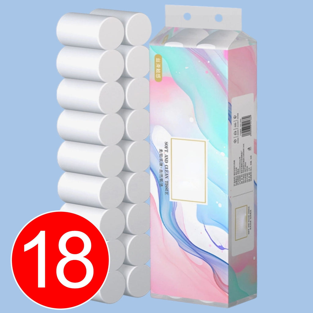 Dyegold 18 Rolls Toilet Paper 4-Layer Bulk Household Tissue Soft Strong Absorbent Wood Pulp Affordable Wholesale for Bathroom Kitchen