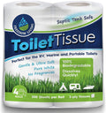 Freedom Living Septic-Safe RV Toilet Tissue - 4 Rolls, 2-Ply, 500 Sheets per Roll