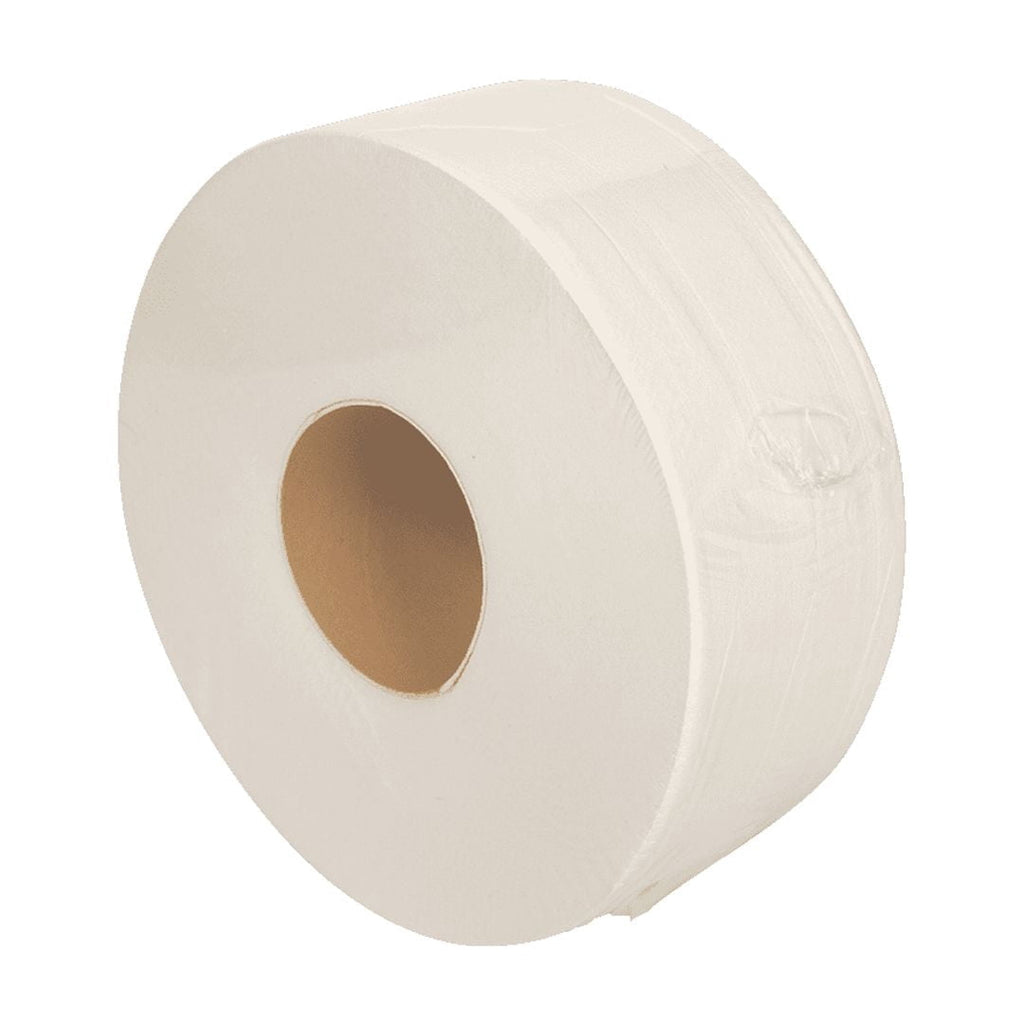Karat 9 Inch 2 Ply Jumbo Roll Bathroom Toilet Paper - White (12 Pack)