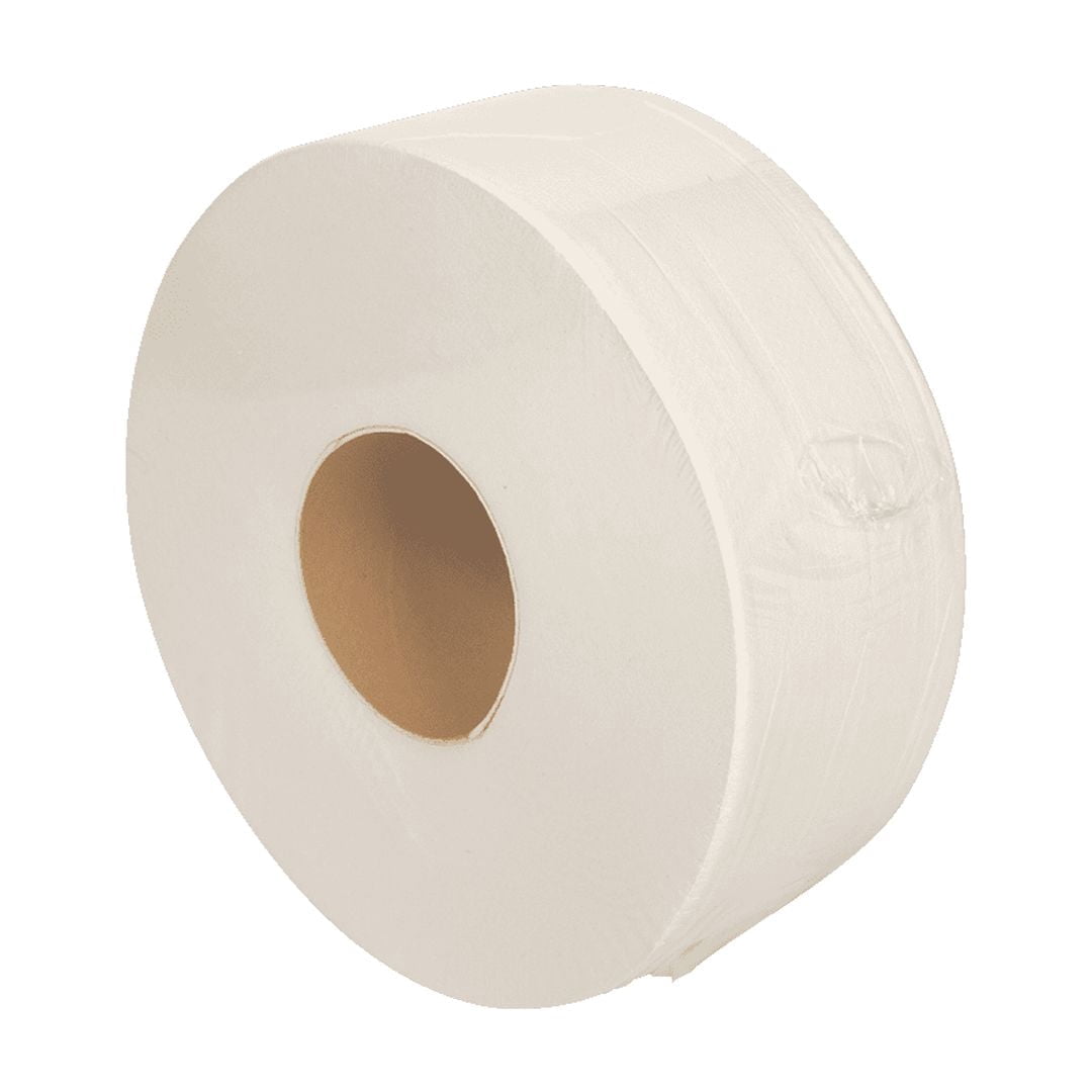 Karat 9 Inch 2 Ply Jumbo Roll Bathroom Toilet Paper - White (12 Pack)