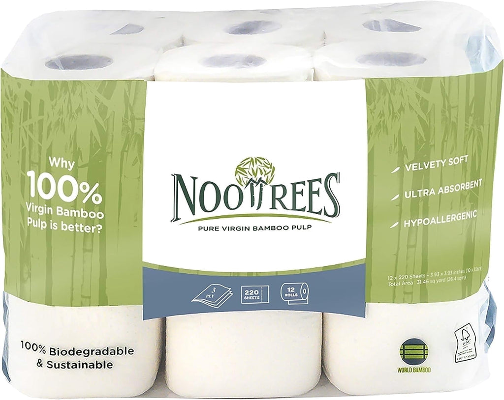 NooTrees Bamboo Toilet Rolls 3 Ply 12 Rolls