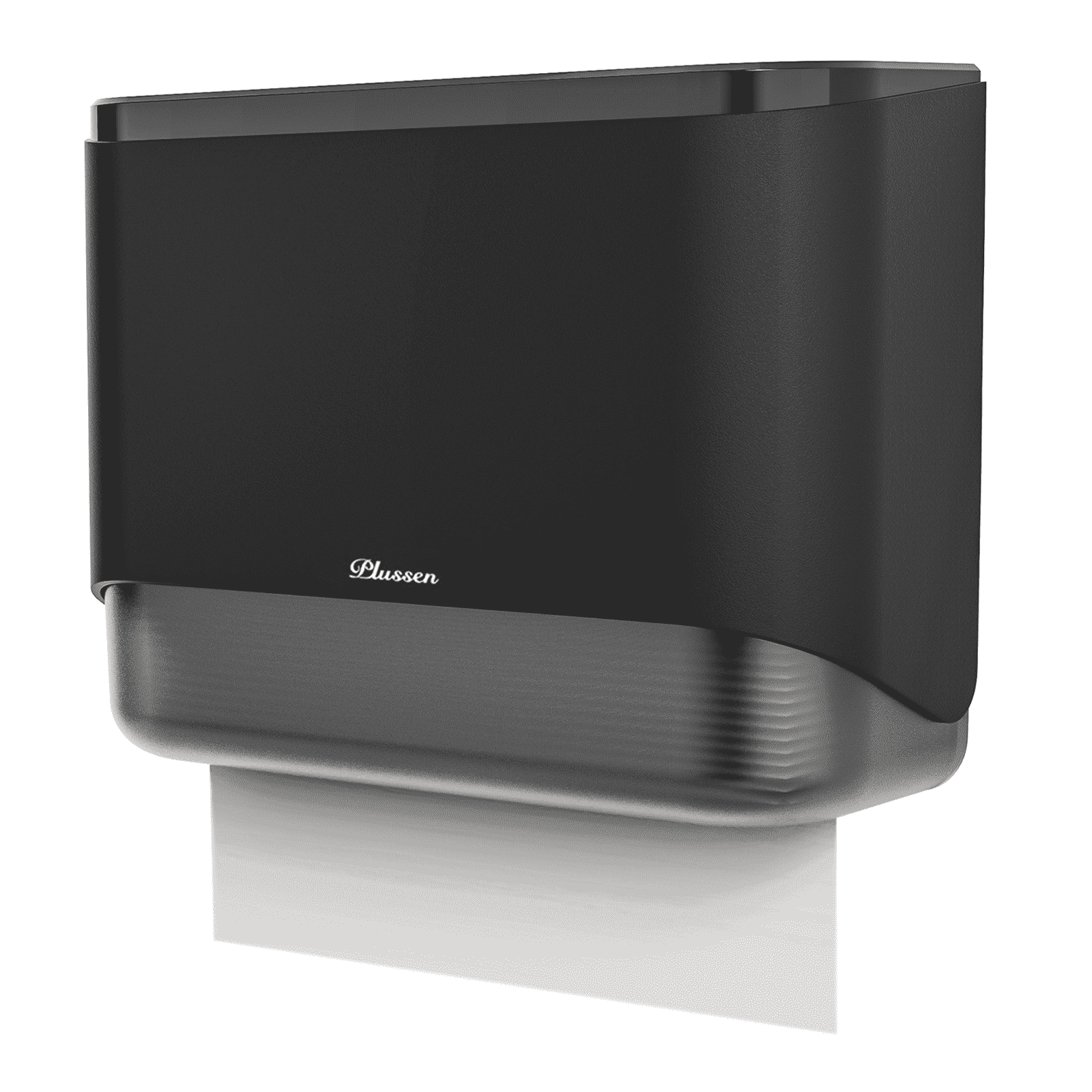 Plussen Wal-Mounted Paper Towel Dispenser Commercial - 11.10 x 3.94 x 8.39 In, ABS Black, 1 Pack