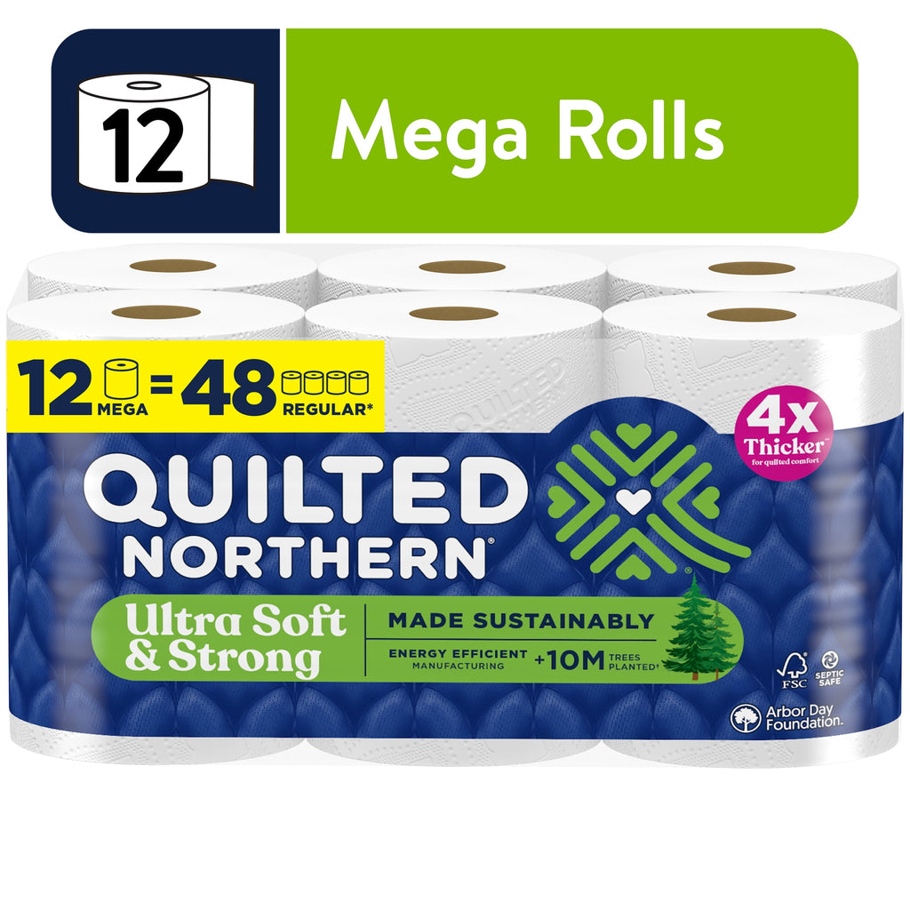 Quilted Northern Ultra Soft & Strong 2-Ply Toilet Paper - 12 Mega Rolls, 255 Sheets Per Roll