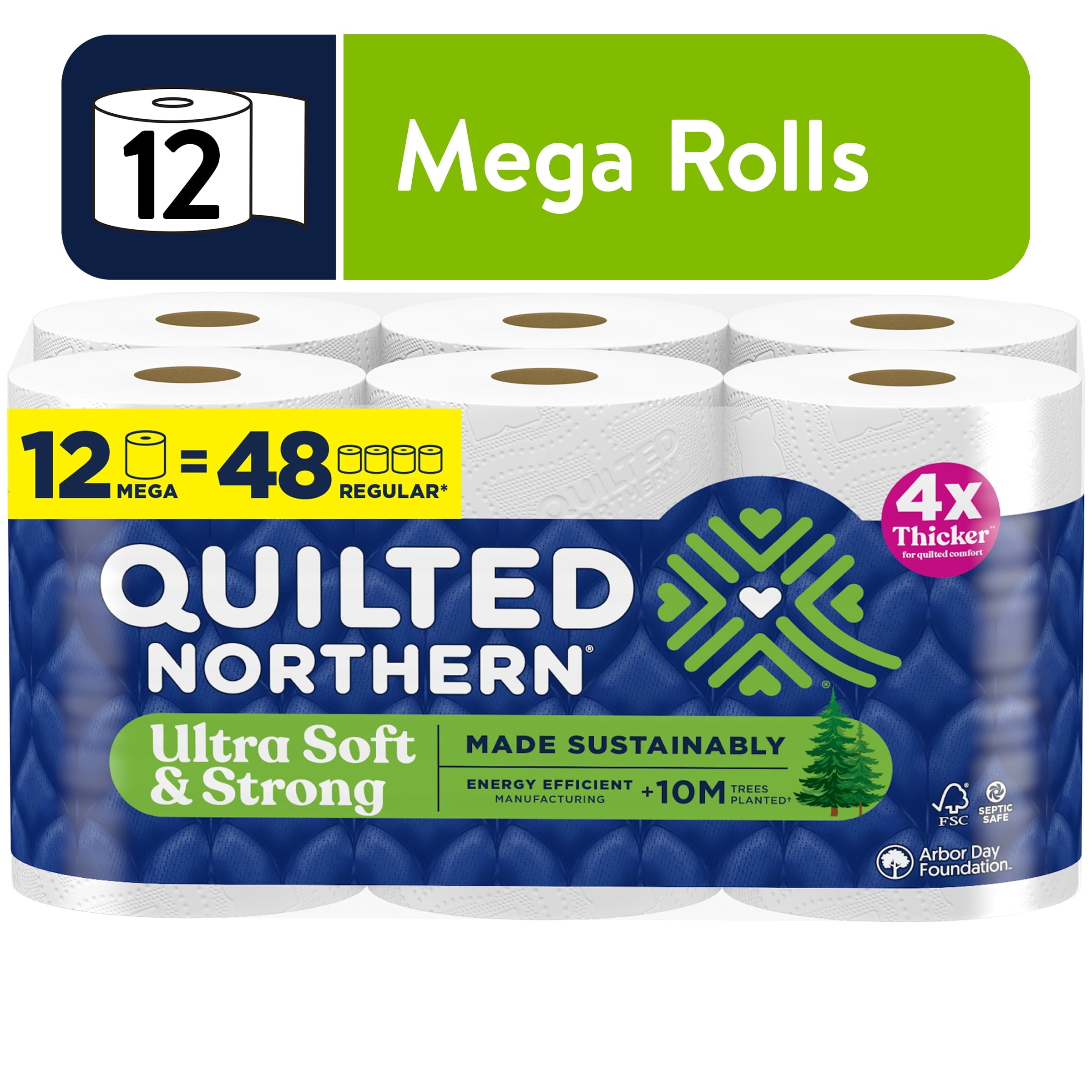 Quilted Northern Ultra Soft & Strong 2-Ply Toilet Paper - 12 Mega Rolls, 255 Sheets Per Roll