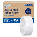 Scott Professional Coreless High-Capacity Jumbo Roll Toilet Paper - Bulk (07006), 2-Ply, Elevated Design, Septic Safe, White (12 Rolls at 1, 150' Each, 13, 800'/Case)
