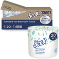 Scott Essential Professional Bulk Toilet Paper For Business (13607) - Individually Wrapped Standard Rolls, 2-Ply, White, 20 Rolls/Convenience Case, 550 Sheets/Roll