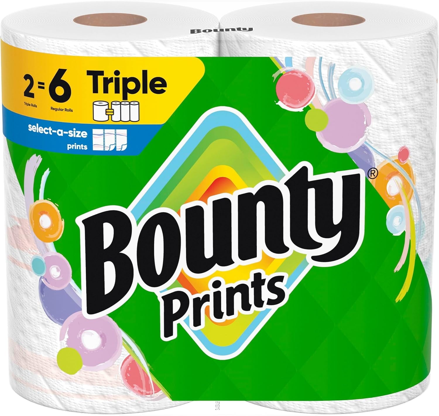 Select-A-Size Paper Towels - Prints, 2 Triple Rolls = 6 Regular Rolls