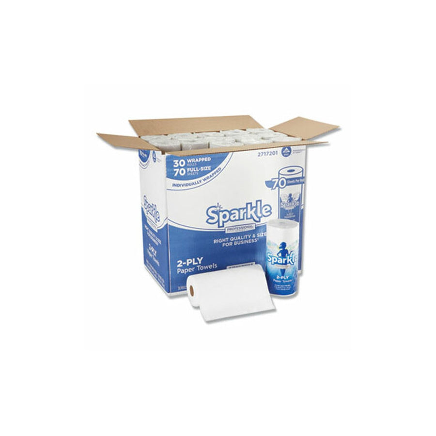 Sparkle Professional Series 2-Ply Perforated Kitchen Paper Towel Rolls by GP PRO (Georgia-Pacific) - 2717201, 70 Sheets Per Roll, 30 Rolls Per Case