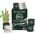 SRIAA Premium Organic 100% Bamboo Tree-Free Toilet Paper - 12 Mega Rolls, 3-Ply, 300 Sheets per Roll, Septic Safe, Plastic Free, FSC Certified