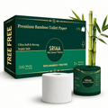 SRIAA Premium Organic 100% Bamboo Tree-Free Toilet Paper - 24 Mega Rolls, 3-Ply, 300 Sheets per Roll, Septic Safe, Plastic Free, FSC Certified