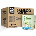 WBM Tree-Free Bamboo Toilet Paper - 20 Rolls, 3-Ply, 4,160 Sheets Total