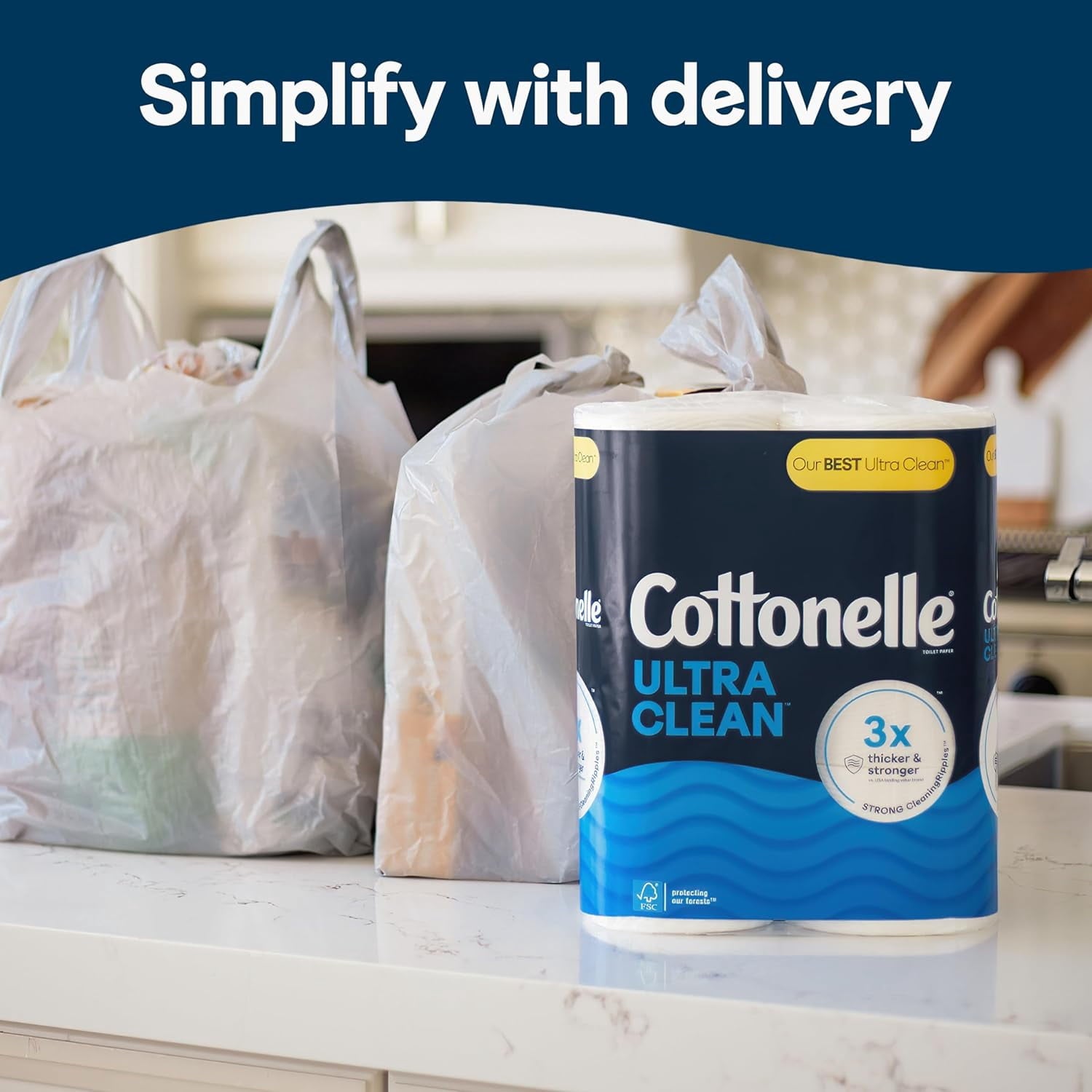 Cottonelle Ultra Clean Toilet Paper - 12 Mega Rolls = 48 Regular Rolls, Packaging May Vary
