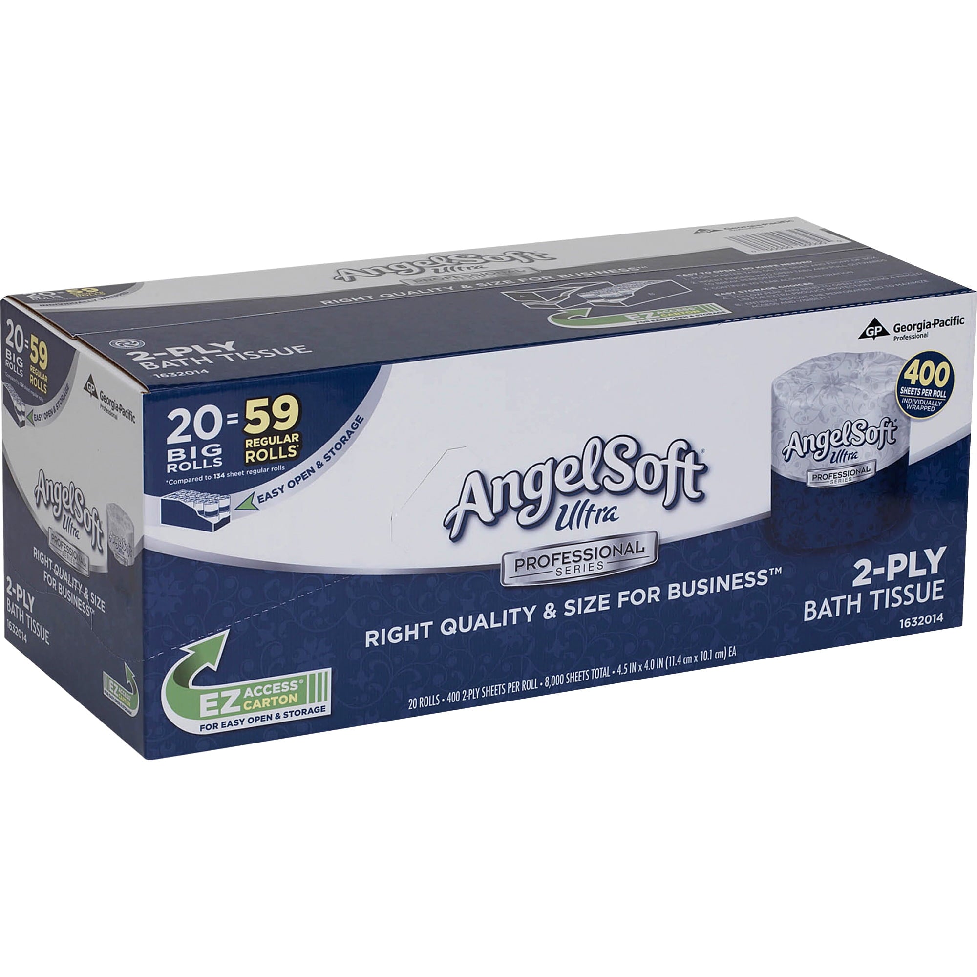 Georgia-Pacific Angel Soft Ultra 2-Ply Toilet Paper - 1632014, 20 Rolls per Case