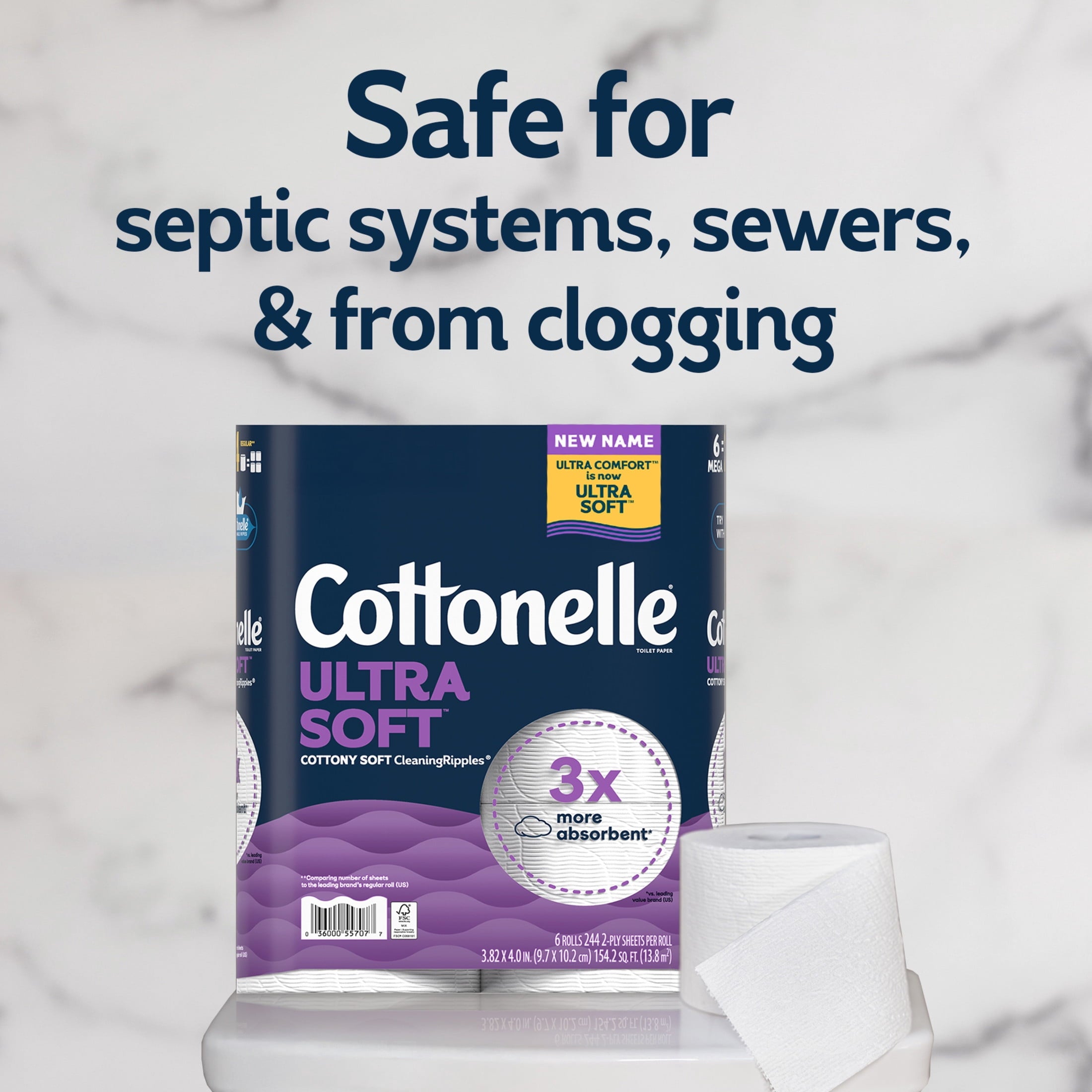 Cottonelle Ultra Soft Toilet Paper - Strong Toilet Tissue, 24 Mega Rolls