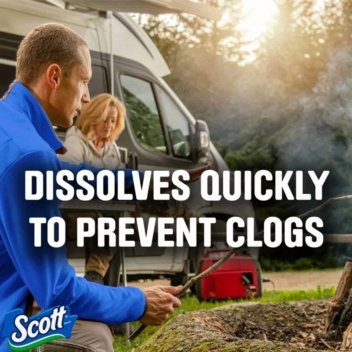Scott Rapid Dissolving Toilet Paper For Rvs & Boats - 4 Double Rolls