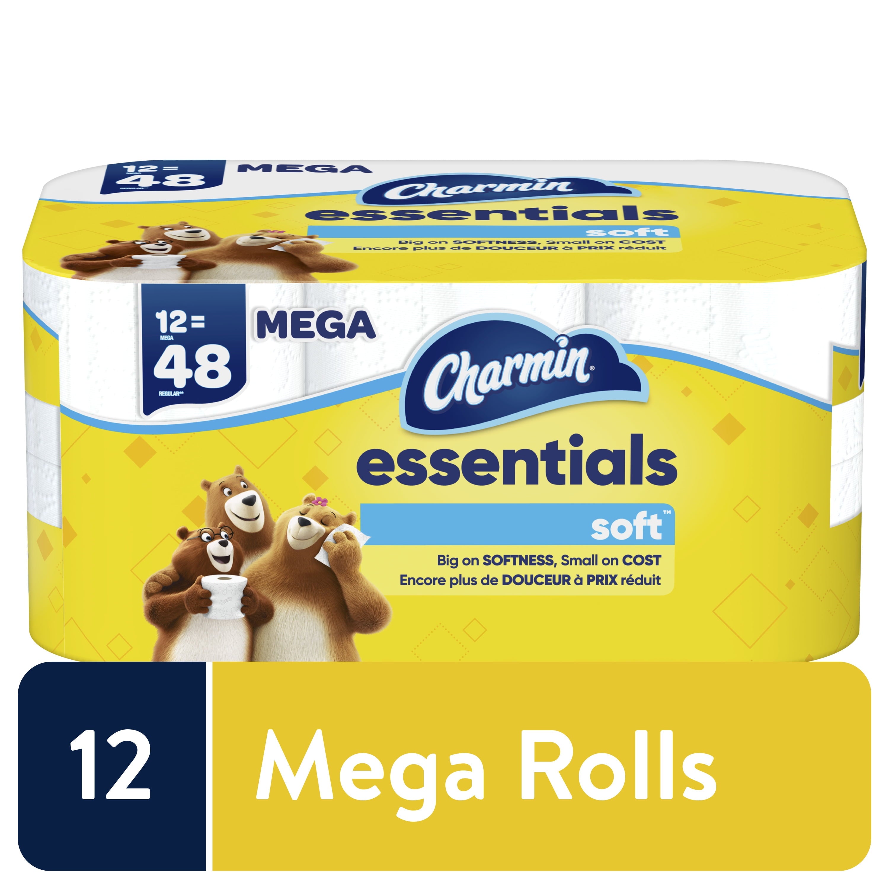 Charmin Essentials Soft Toilet Paper - 12 Mega Rolls