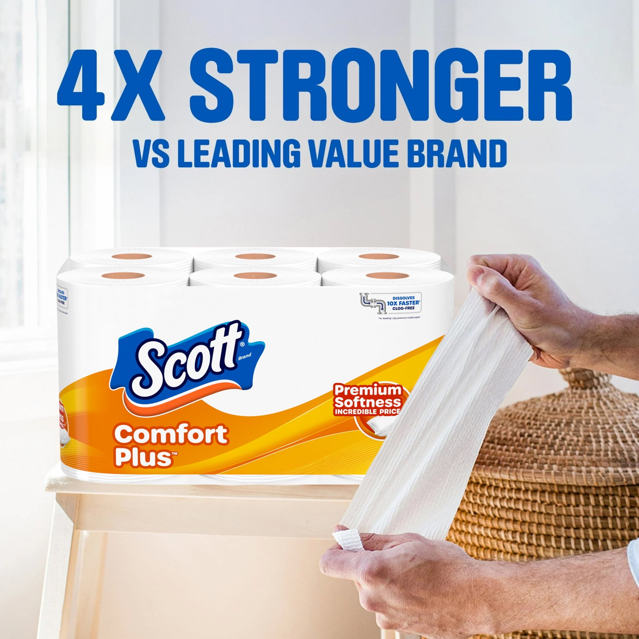 Scott ComfortPlus Toilet Paper - 12 Mega Rolls