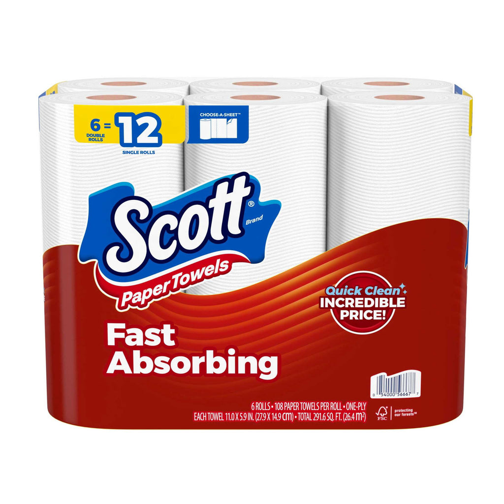 Scott Paper Towels Choose-A-Sheet 6 Double Rolls