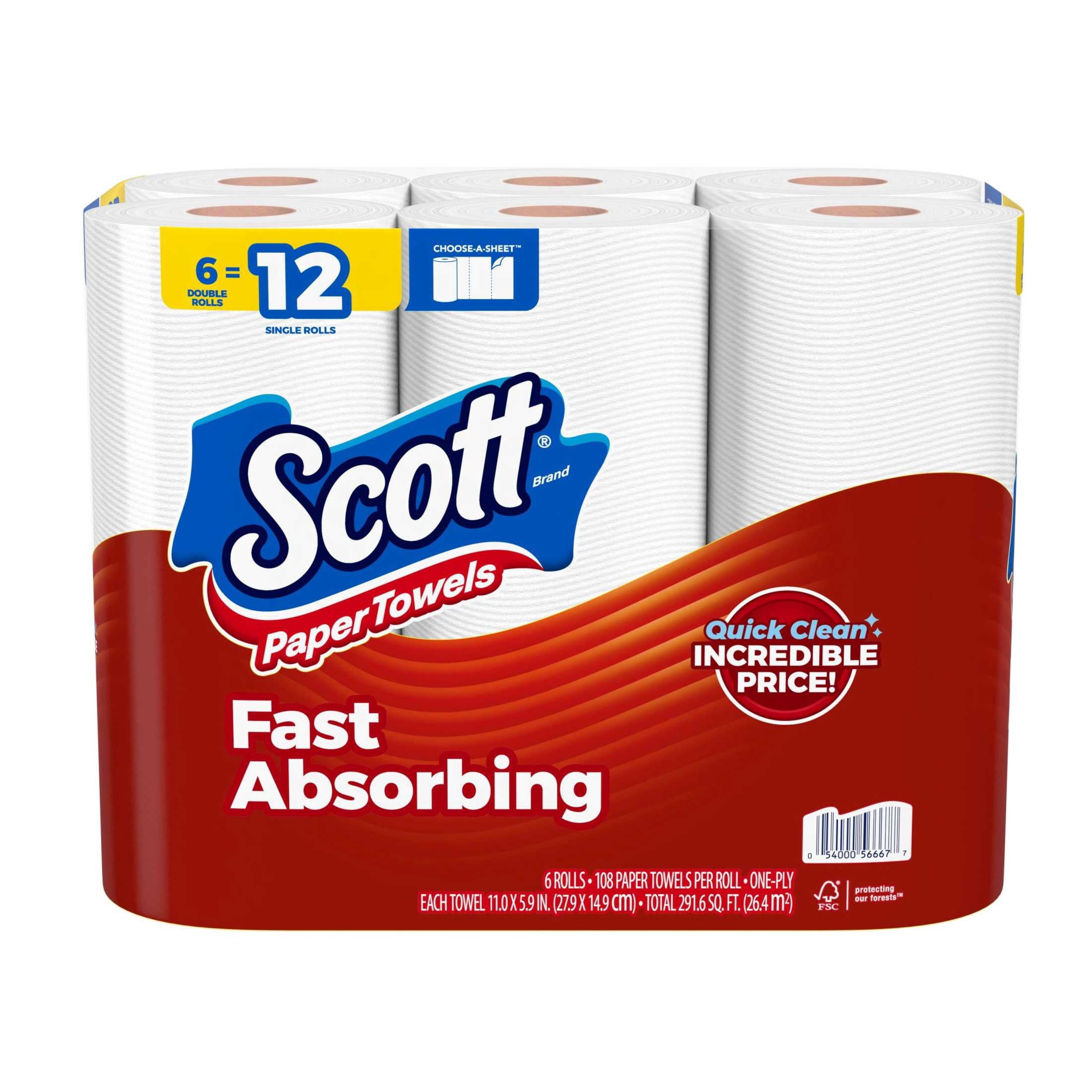 Scott Paper Towels Choose-A-Sheet 6 Double Rolls