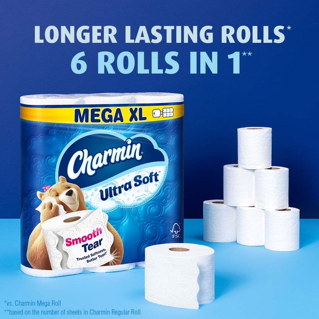 Charmin Ultra Soft Toilet Paper - 18 Super Mega Rolls, 336 Sheets per Roll
