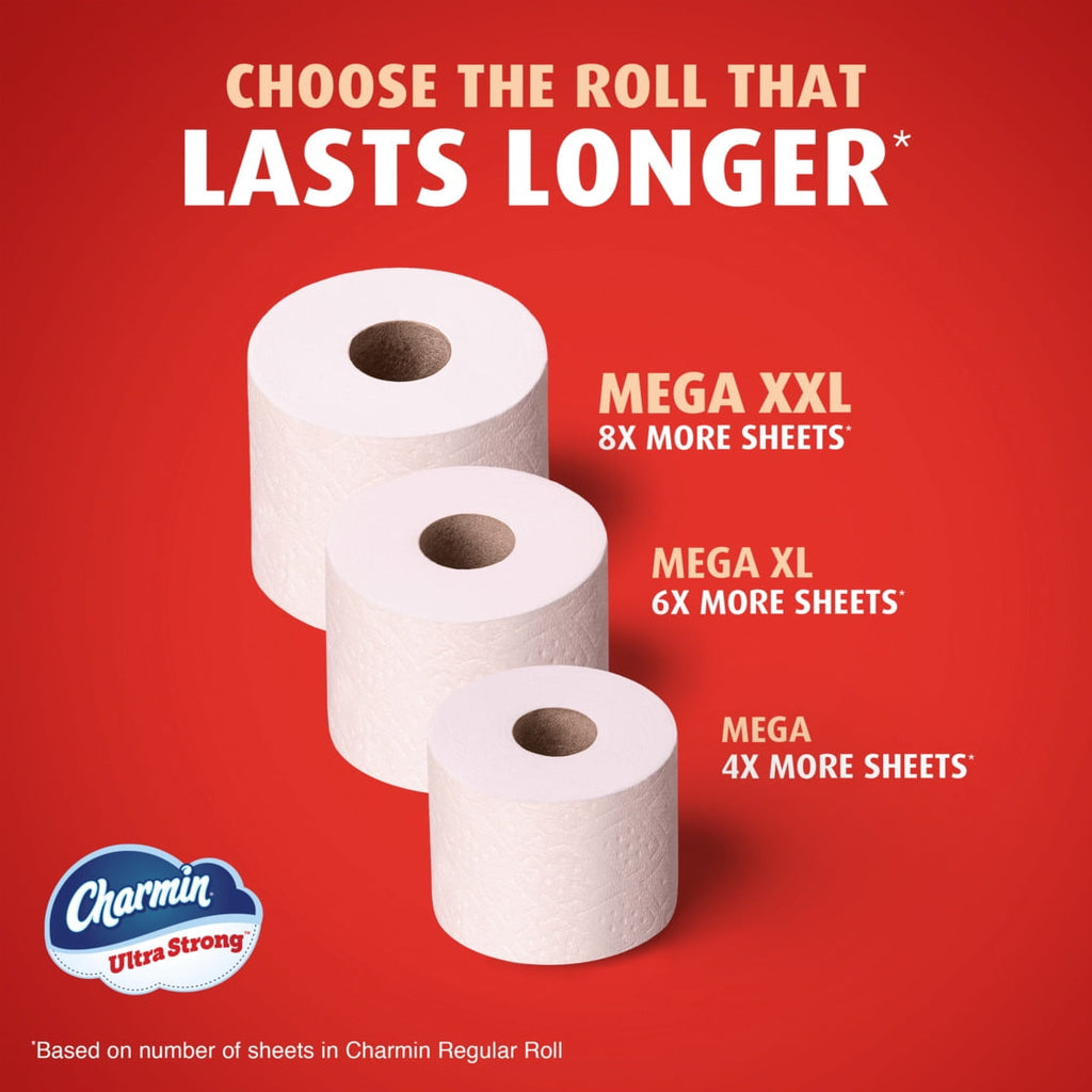 Charmin Ultra Strong Toilet Paper - 4-Pack of 6 Mega Rolls, 220 Sheets per Roll