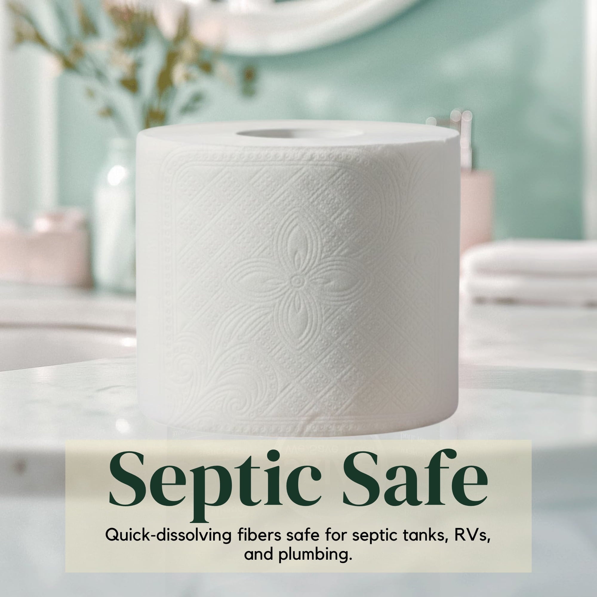 SRIAA Premium Organic 100% Bamboo Tree-Free Toilet Paper - 12 Mega Rolls, 3-Ply, 300 Sheets per Roll, Septic Safe, Plastic Free, FSC Certified