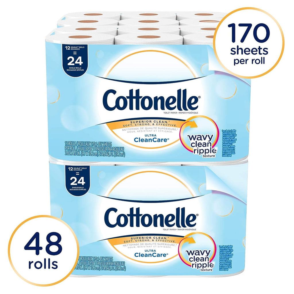 Standard Roll Bulk Toilet Paper (12456) - White (48 Rolls of 170 Sheets, 8, 160 Sheet Total)