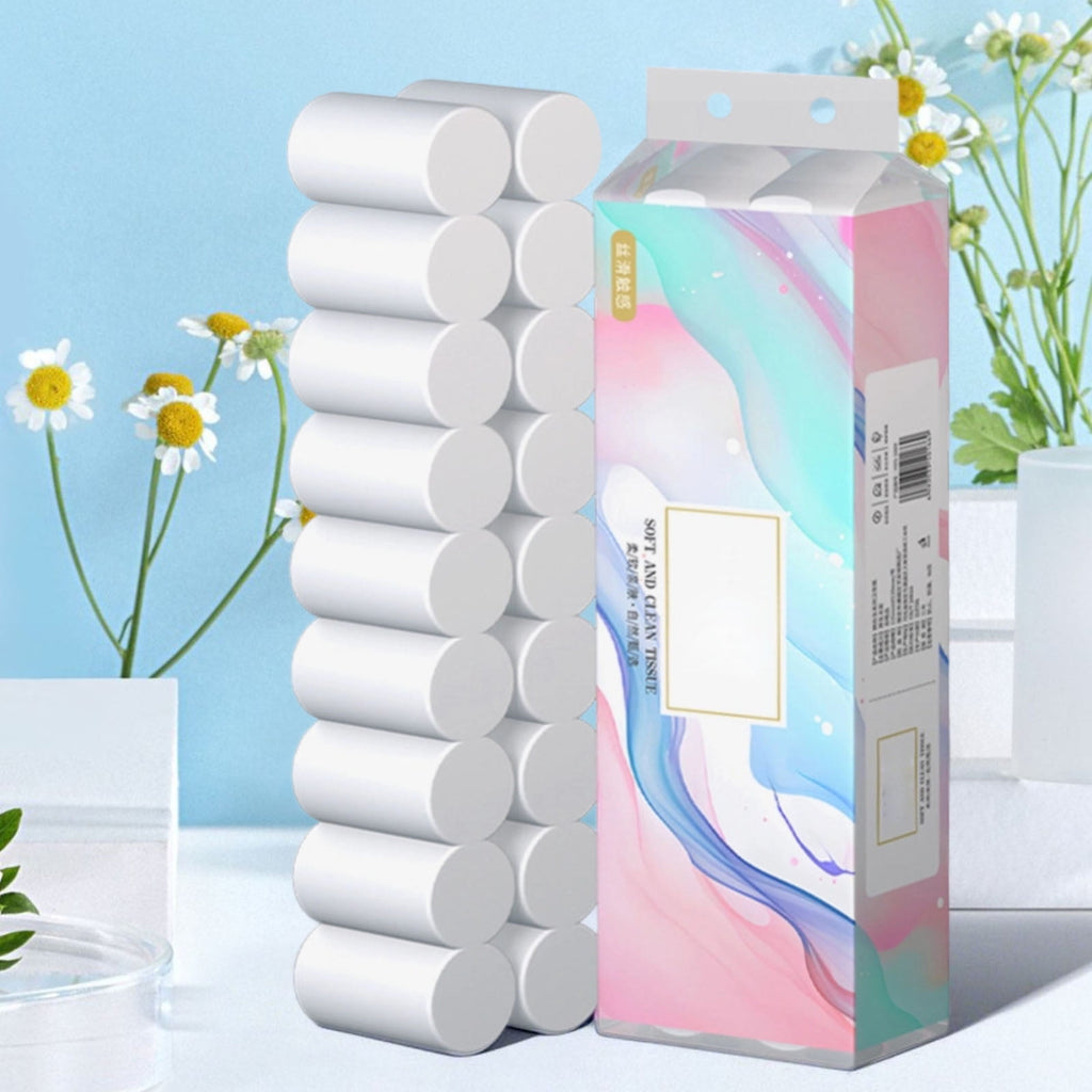 Dyegold 18 Rolls Toilet Paper 4-Layer Bulk Household Tissue Soft Strong Absorbent Wood Pulp Affordable Wholesale for Bathroom Kitchen