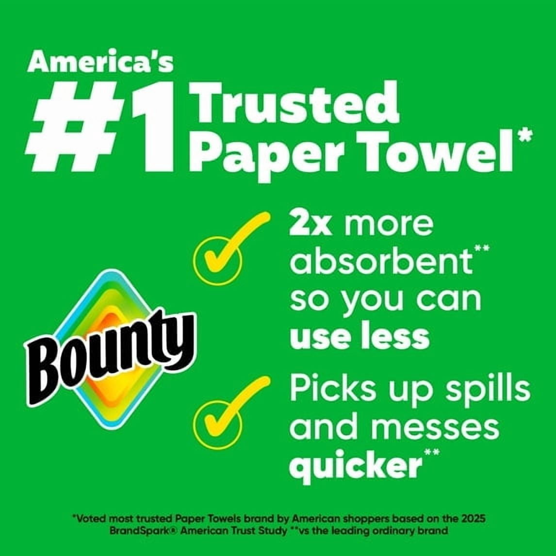 2 Pack Bounty Paper Towels Full Sheet White - 6 Triple Rolls, 75 Sheets per Roll