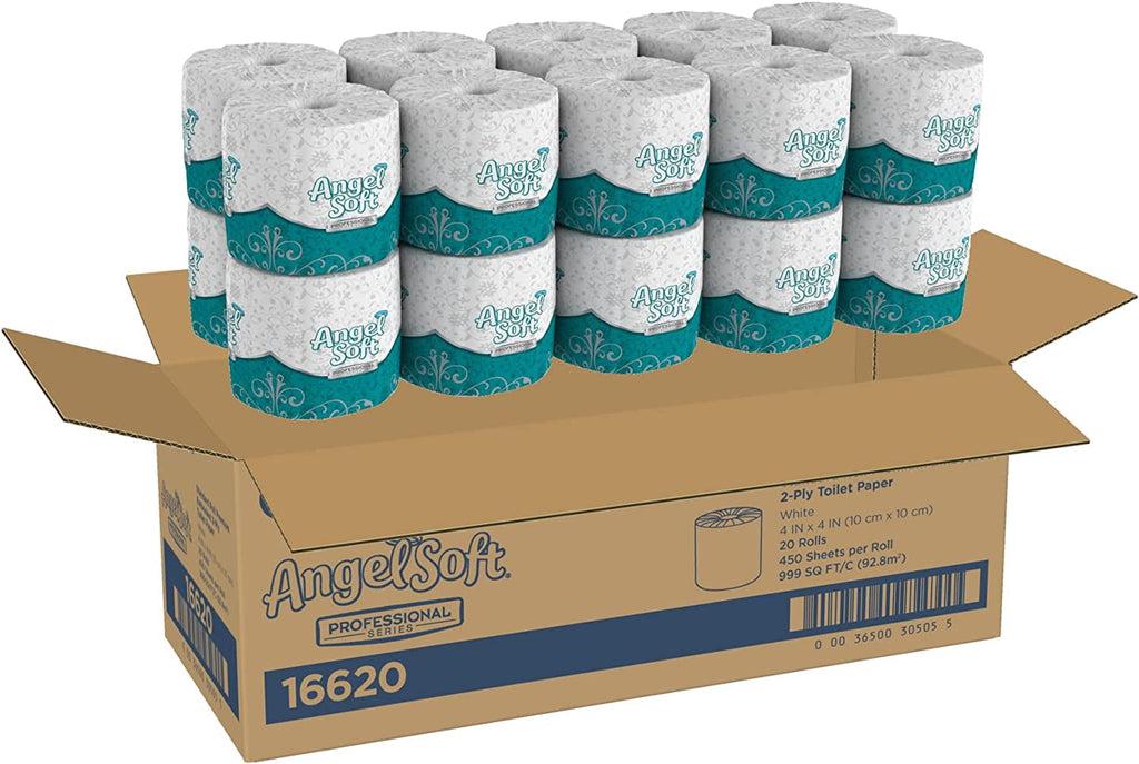 Litian Angel Soft Ultra Professional Series 2-Ply Embossed Toilet Paper by GP PRO - 16620, 450 Sheets Per Roll, 20 Rolls Per Convenience Case