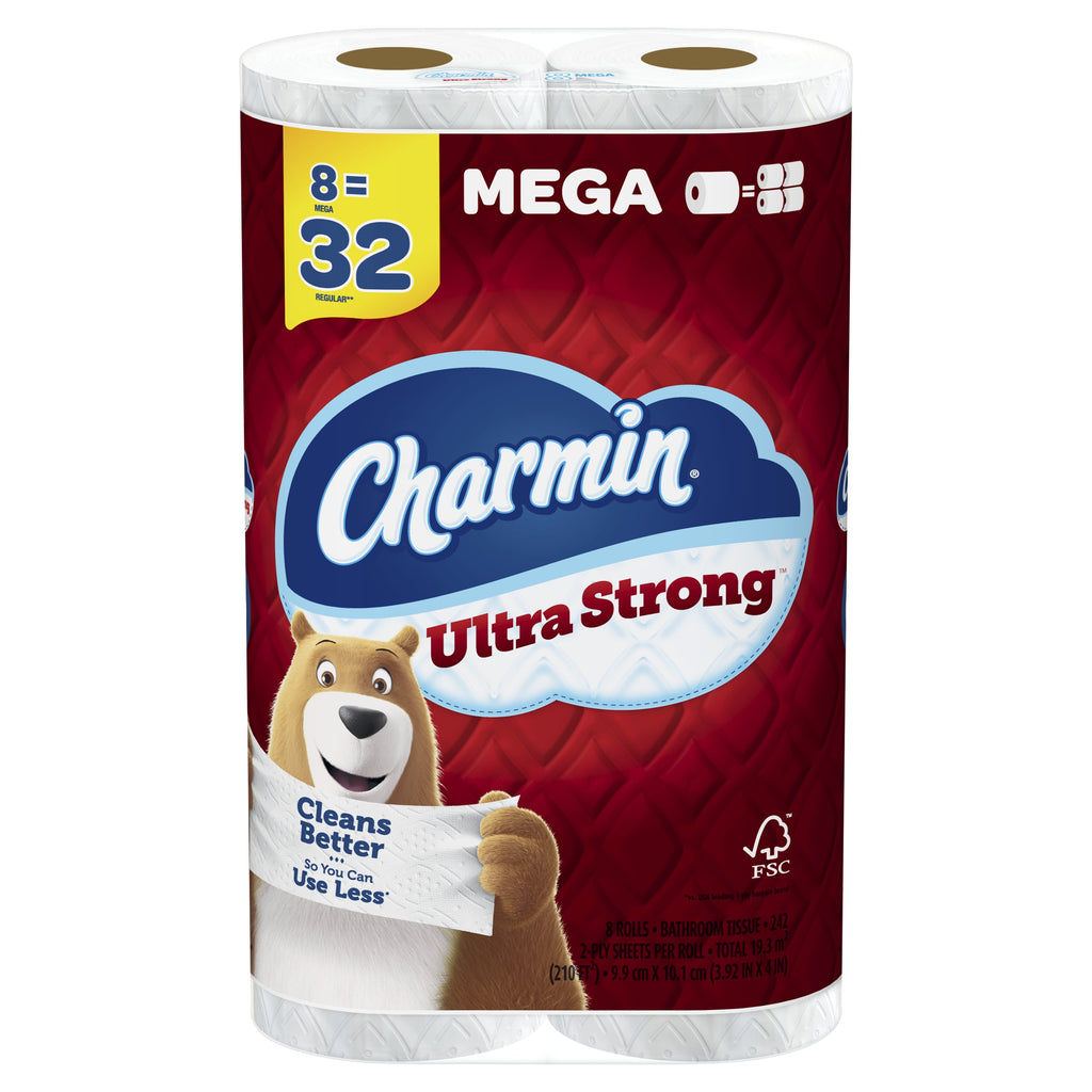 Charmin Ultra Strong Toilet Paper - 8 Mega Rolls, 242 Sheets per Roll