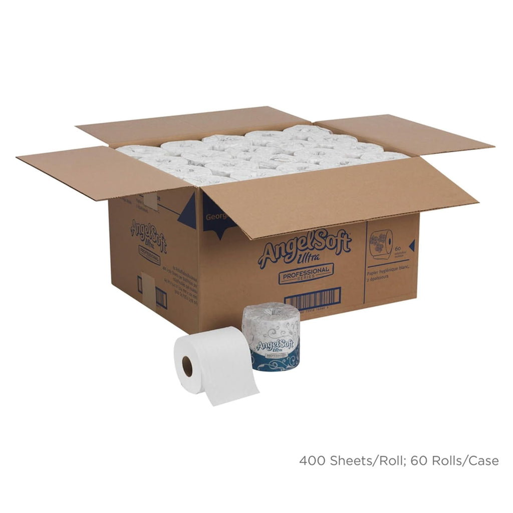 Angel Soft Ultra Professional Series 2-Ply Embossed Toilet Paper by GP PRO 1632014 400 Sheets Per Roll 20 Rolls Per Convenience Case