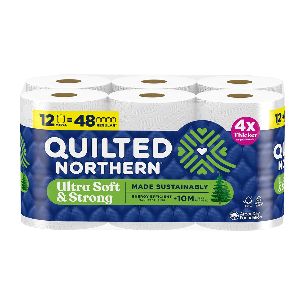 Quilted Northern Ultra Soft & Strong 2-Ply Toilet Paper - 12 Mega Rolls, 255 Sheets Per Roll