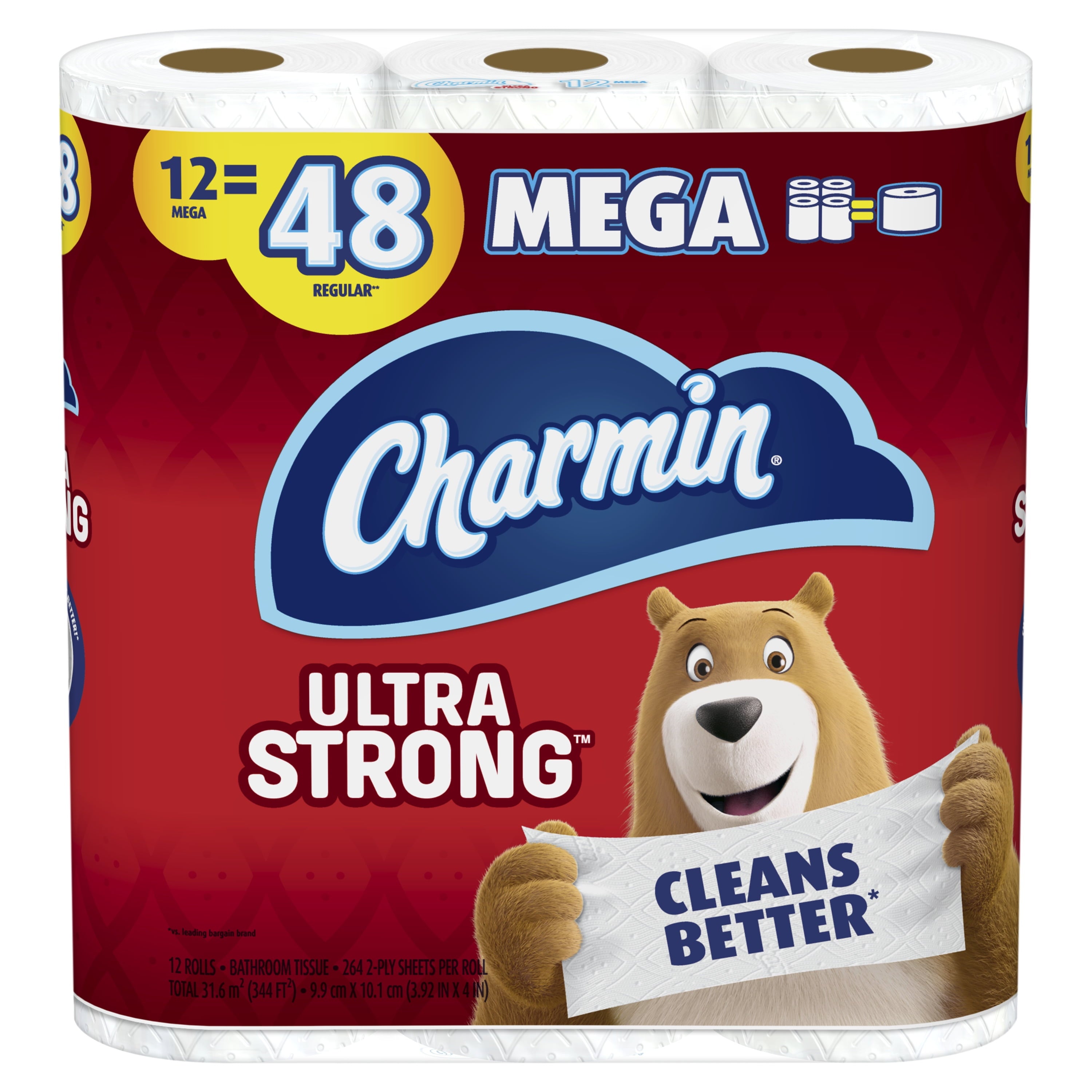 Charmin Ultra Strong Toilet Paper - 12 Mega Rolls, 264 Sheets per Roll