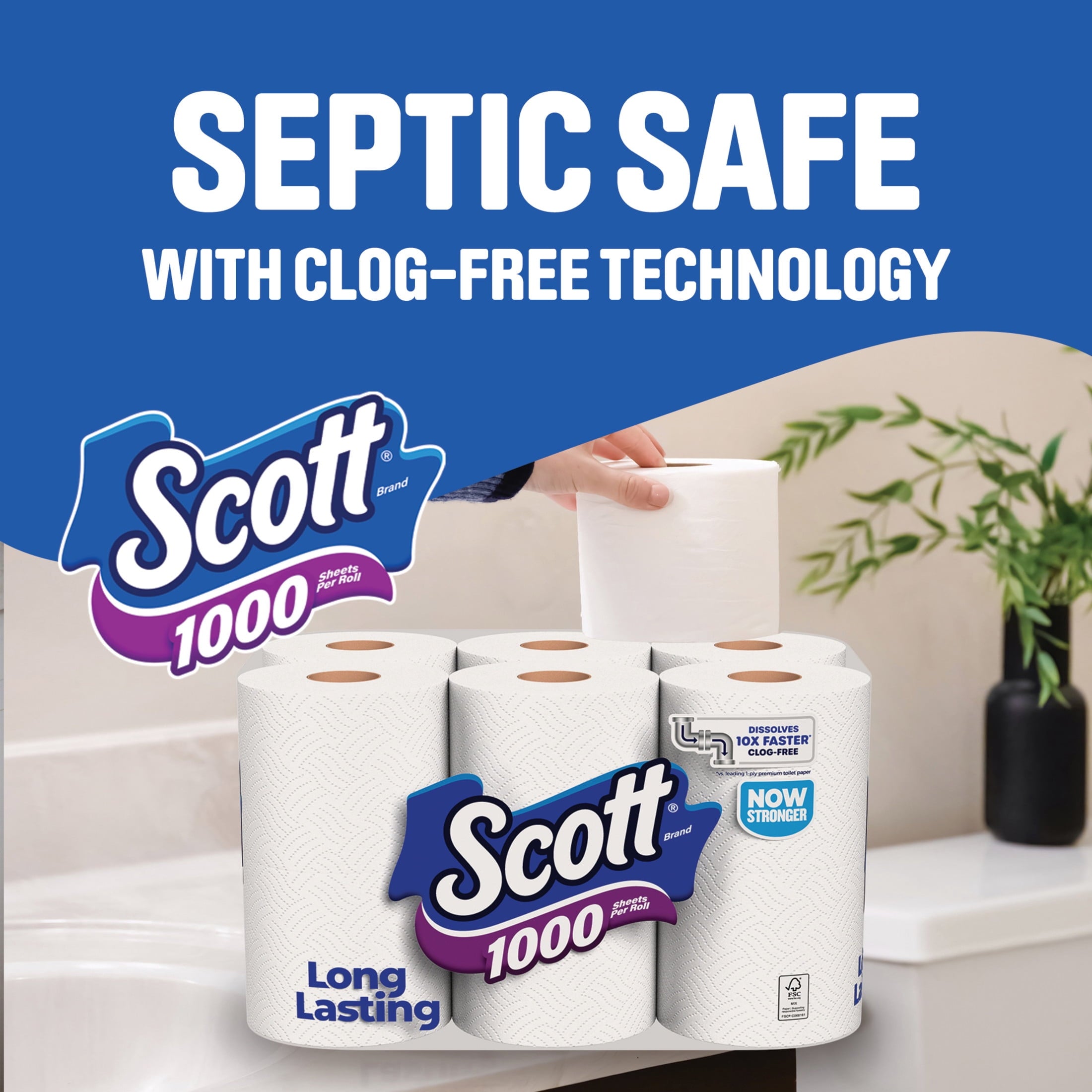 Scott 1000 Toilet Paper - 24 Rolls, 1, 000 Sheets per Roll